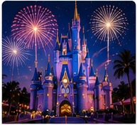 Fairytale castle and fireworks theme park experience